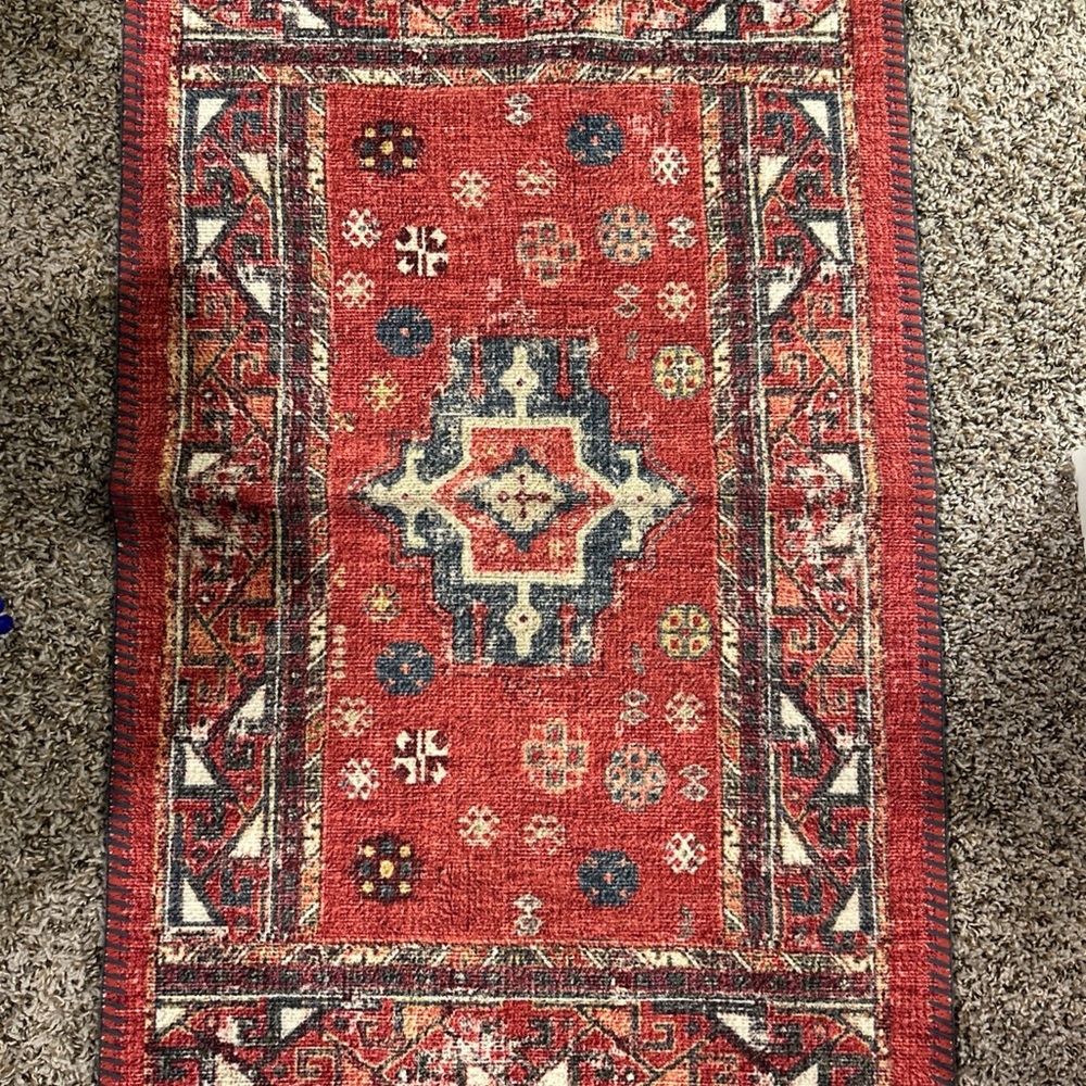 Red Patterned Decorative Rug